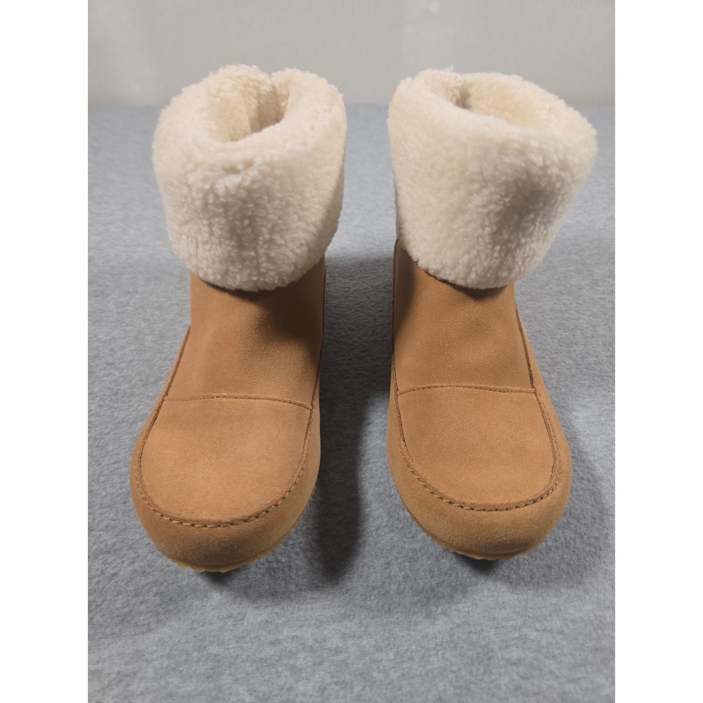 Sorel Nakiska Bootie Elk Natural Suede Faux Fur Winter Boots NL5058-253 Womens 9